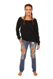 fabulous people off-the-shoulder sweatshirt (black)