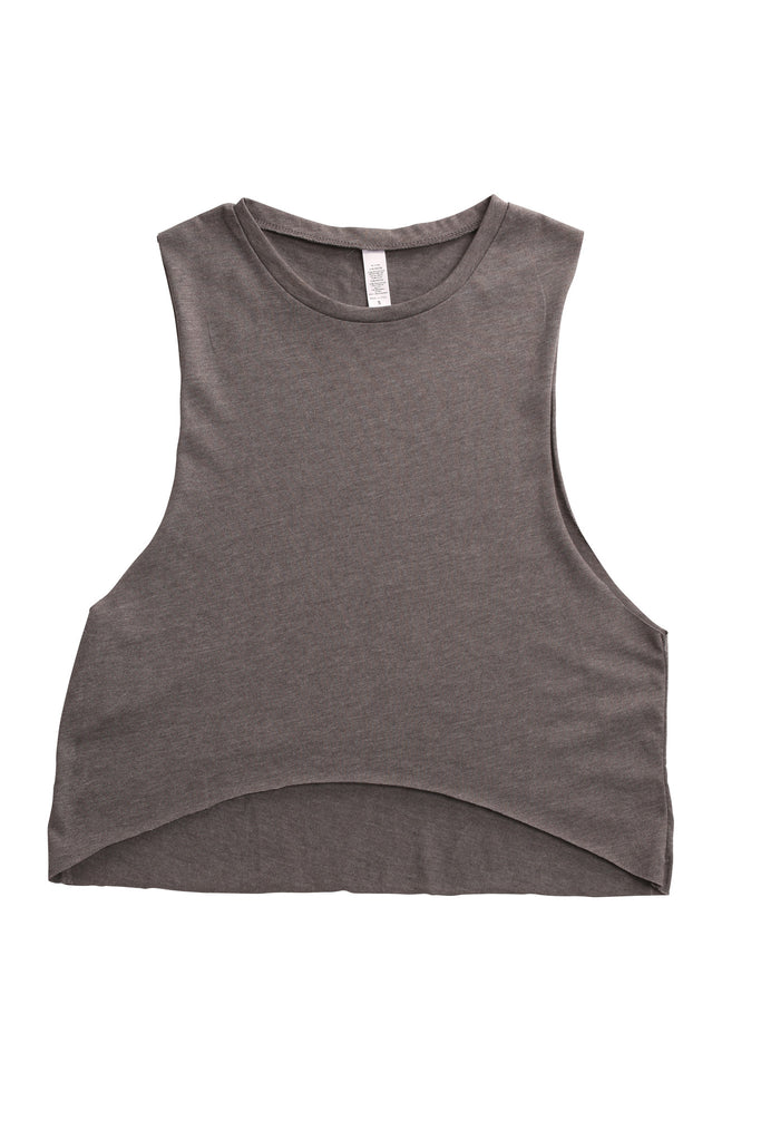 fabulous people women's crop muscle tee (grey)
