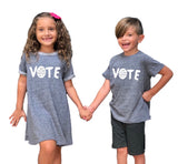 FP kids election "Vote" dress (white/navy grey)