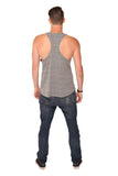 fabliving block racerback tank (heather grey/black)