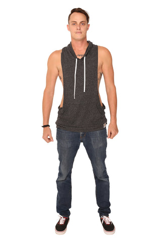 fabulous people solid racerback hoodie tank (charcoal grey)