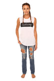 fabliving block muscle tee (white/black)