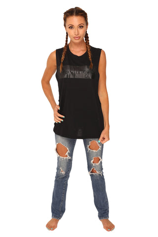 fabliving block muscle tee (black/black)