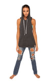 fabulous people solid racerback hoodie tank (charcoal grey)