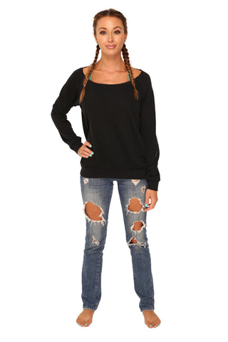 fabulous people off-the-shoulder sweatshirt (black)