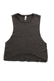 fabulous people women's crop muscle tee (charcoal grey)