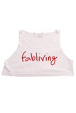 fabliving crop tank (white/red)