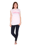 FP fabliving cotton muscle tee (white/pink)