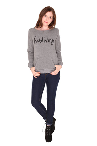 fabliving cozy off-the-shoulder (eco grey/black)