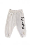 FP kids fabliving fleece pant (white/black)