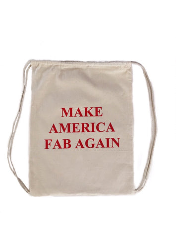 FP fabliving "make america fab again" cinch bag  (natural/red)