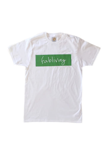 fabliving block short sleeve cotton (white/greenery)